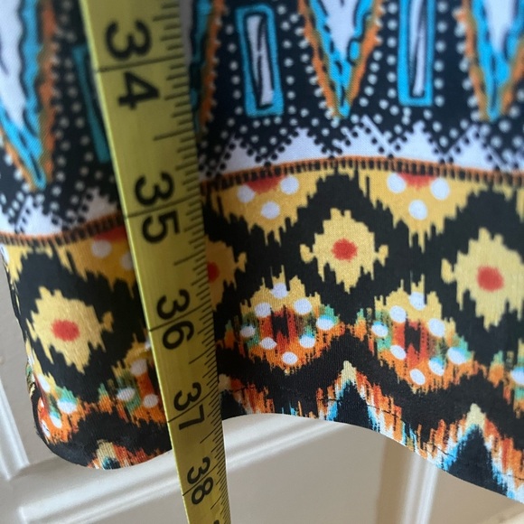 Matrushka Ziggy 3/4 Sleeve Vibrant Multicolor Geometric Midi Dress Sz M - Picture 4 of 12